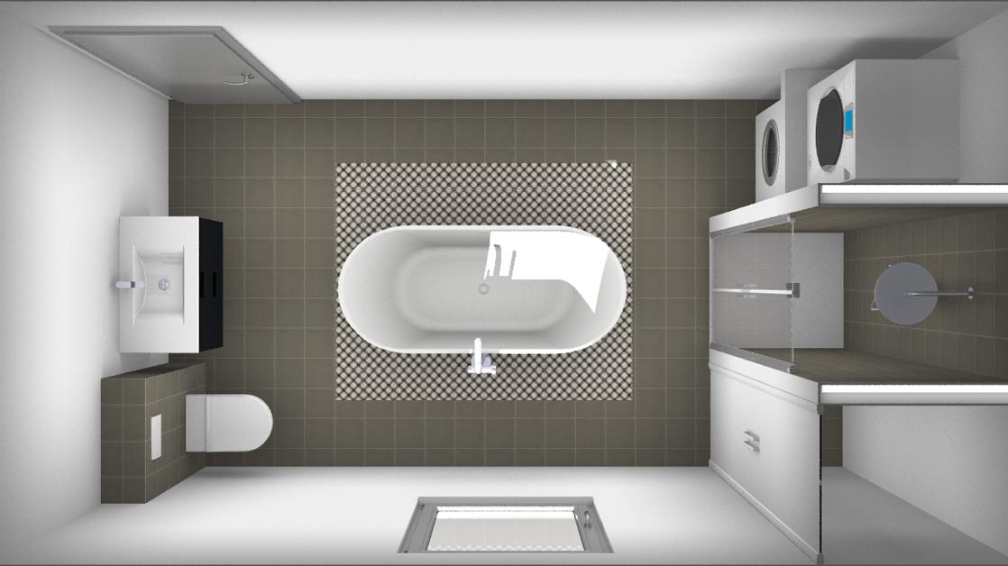 Plan 3D projet rénovation salle de bain dans le Finistère 
