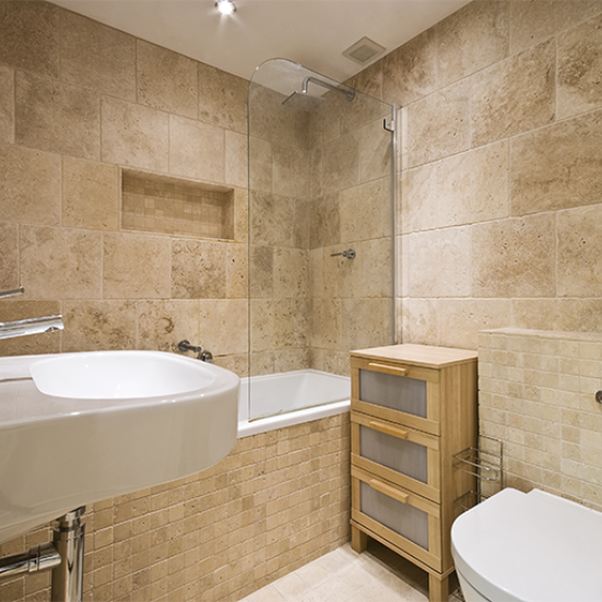 salle de bain travertin