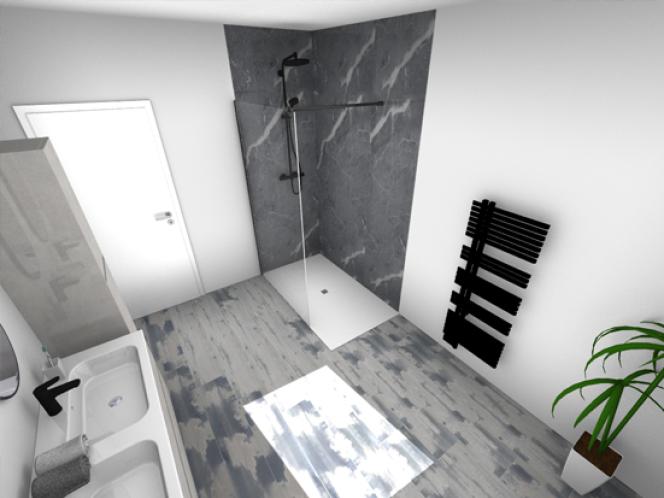 Plan 3D de la future salle de bain à Brest Plan 3D de la future salle de bain à Brest